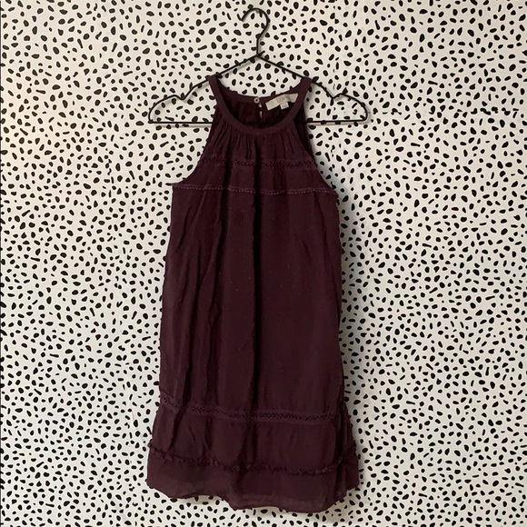 LOFT Dresses & Skirts - Final Price! Loft Purple Swiss Dot Dress
